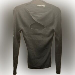 Aqua Black Cutout Sweater